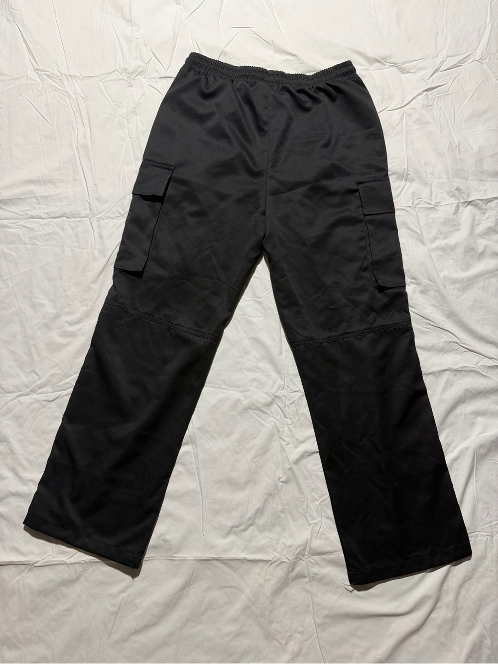 SHEIN Black Cargo Pants Men’s Medium Drawstring Elastic Waist Straight Leg - Picture 3 of 4
